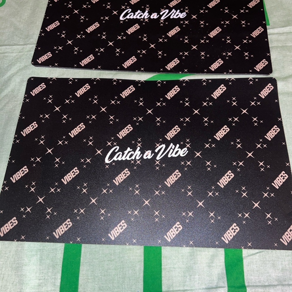 Black and Pink 'Catch a Vibe' Mouse Pad